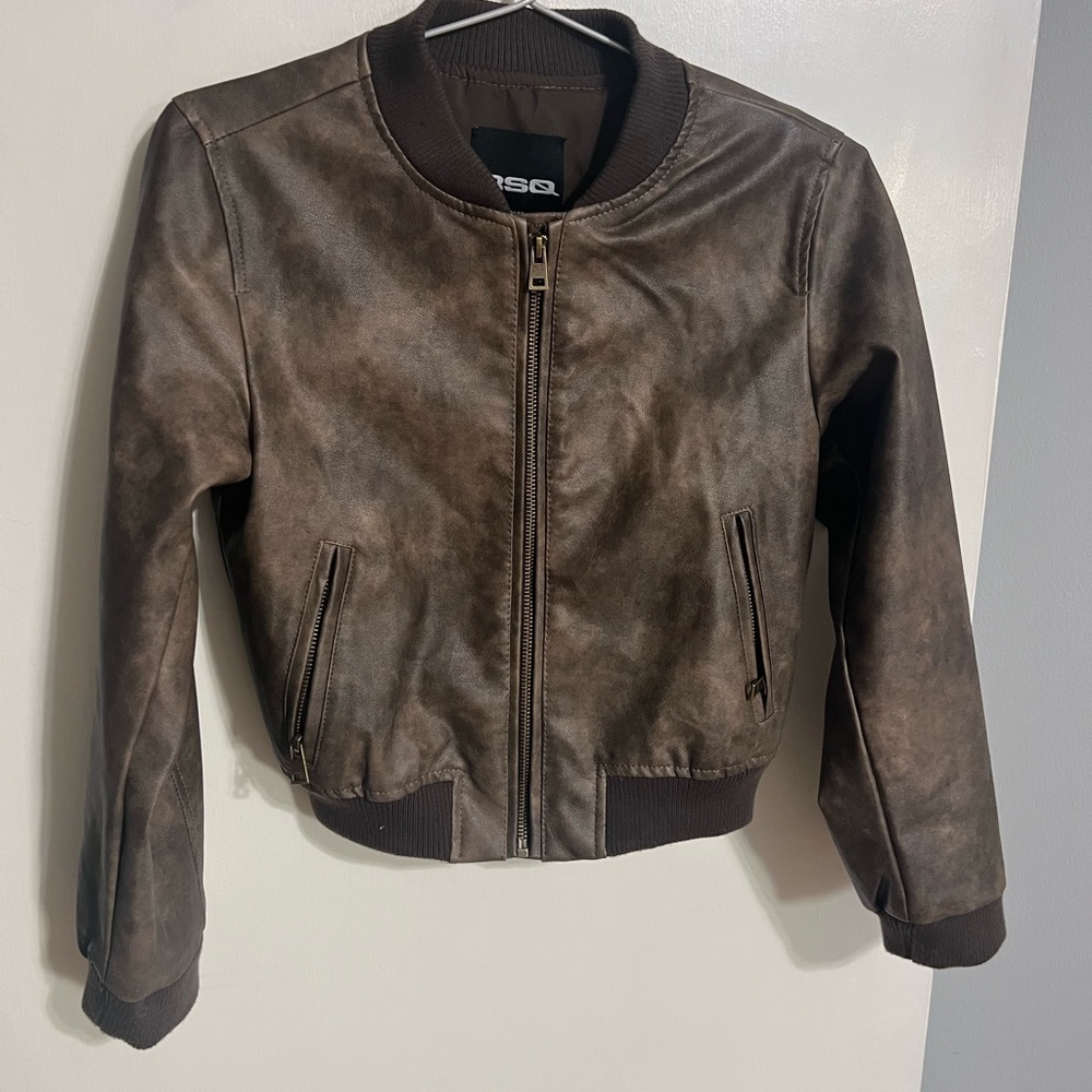 RSQ Dark Brown Leather Jacket